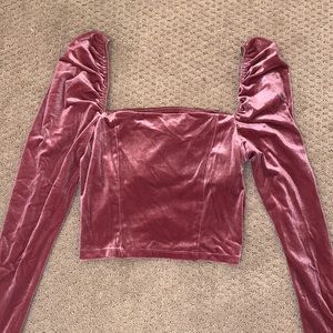 Velvet square neck top